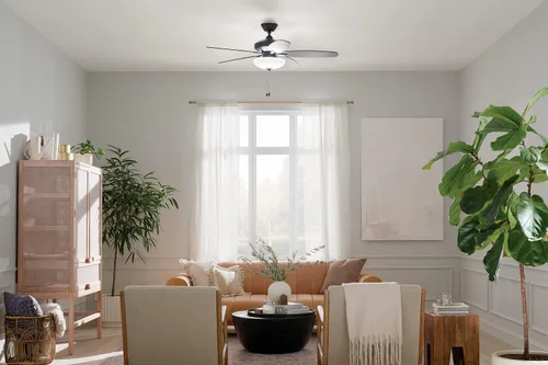 Vista 12 de Ventilador LED Renew Select de 52 pulgadas en negro satinado, para cocina, sala de estar, dormitorio, estudio y estudio, (52 x 52 x 17.5 pulgadas)