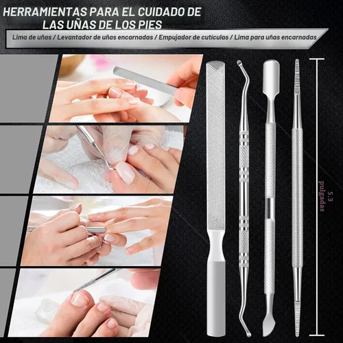 Vista 6 de Cortauñas para adultos mayores de uñas gruesas, Aucurwen cortauñas de alta resistencia para uñas gruesas de adultos con mango largo, juego