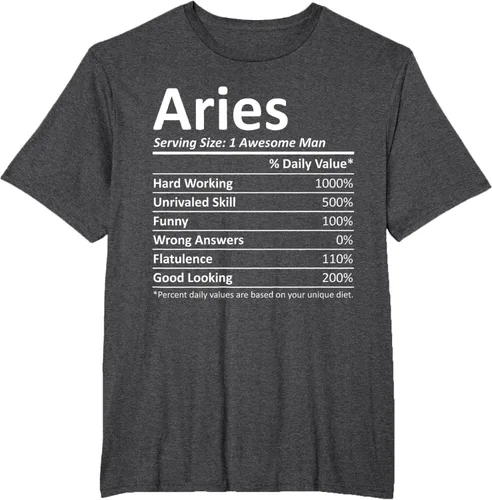 Vista 16 de ARIES Nutrition - Camiseta divertida de regalo con nombre personalizado para cumpleaños, Negro, S