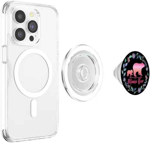 Vista 4 de Lindo agarre de teléfono MAMA BEAR para regalo de mamá - Bear Mama Grip PopSockets PopGrip: agarre intercambiable para teléfonos y tabletas