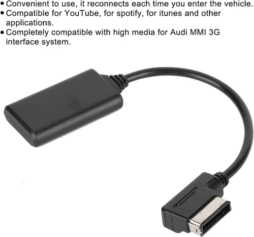 Vista 6 de Adaptador de interfaz de música, Luetooth5.0 Aux Music Interface Adapter Audio Cable Audio Video Accesorios Fits , para Ami Mmi Mdi