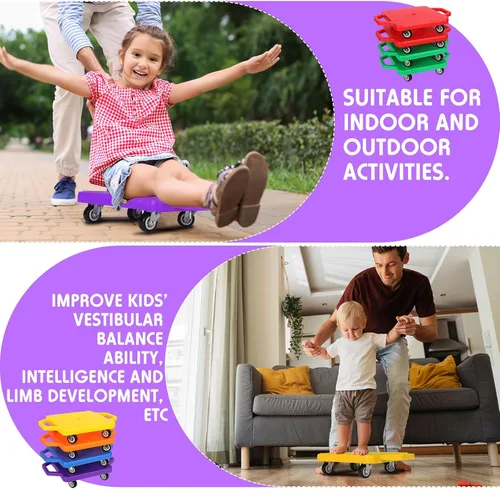 Vista 7 de Deekin 16 patinetas con asas, ruedas de plástico para niños, actividades físicas en interiores o exteriores, equipo deportivo y de juego