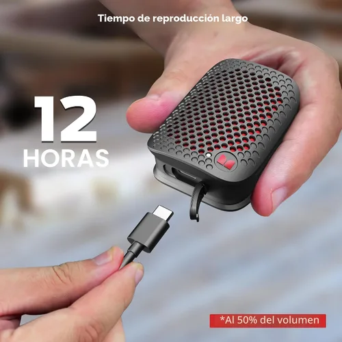 Vista 4 de Monster Blaster Micro Altavoz Bluetooth Portátil, Altavoz Inalámbrico Pequeño Portátil con Clip, con Micrófono Integrado (No Magnético), IPX7