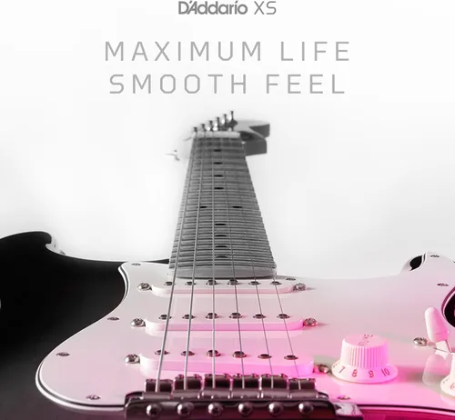 Vista 3 de D'Addario - Cuerdas de guitarra eléctrica con revestimiento de níquel XS, XSE1156, calibre Med Top/X-Heavy Bottom 11-56, juego de 6 cuerdas, paquete