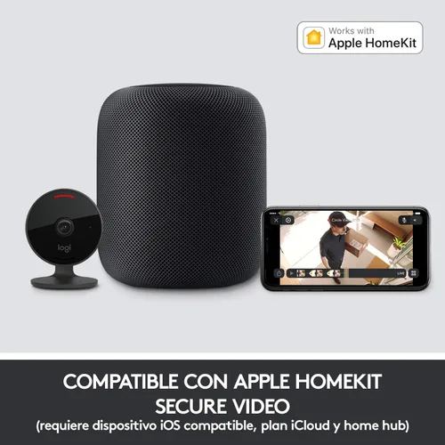 Vista 8 de Logitech Circle View - Cámara de seguridad para el hogar con cable resistente a la intemperie con video Logitech TrueView, gran angular de 180°, HD