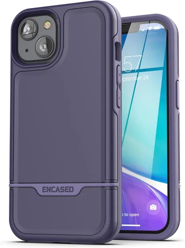 Vista 13 de ENCASED Funda a prueba de golpes compatible con iPhone 14, funda ultra protectora resistente para teléfono, serie Rebel (negro)