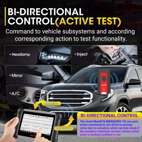 Vista 7 de Autel MaxiSYS MS906 PRO-TS Scanner, Up of MS906MAX MS906Pro MP900TS MS906TS MP900BT, Full TPMS Diagnostic, Bidirectional Scan Tool, ECU Coding, 36+