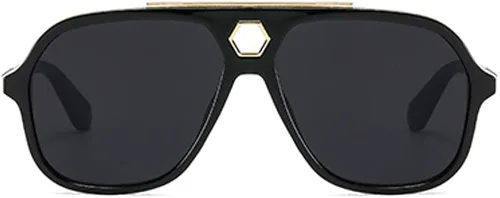 Vista 2 de ZLJSHIHOI Gafas de sol vintage retro de los años 70 para mujeres y hombres marco de aviador cuadrado grande UV400 de moda