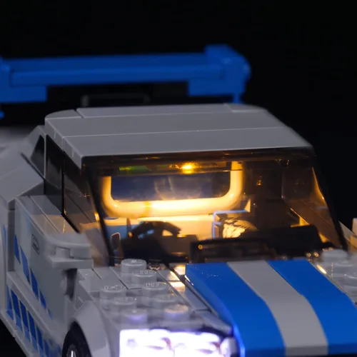 Vista 4 de VONADO Kit de luz LED compatible con Lego Fast and Furious Cars 76917, iluminación de bricolaje compatible con Nissan Skyline GT-R (R34) Lego 76917