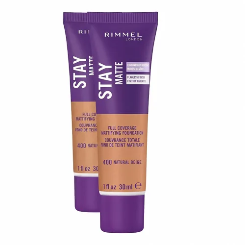Vista 12 de 3 x Rimmel London Stay Matte - Base líquida mousse mate 30ml - 201 Beige clásico