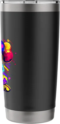 Vista 2 de Streetwear synthwave 80s 90s black pride girl clown hip teen Stainless Steel Insulated Tumbler