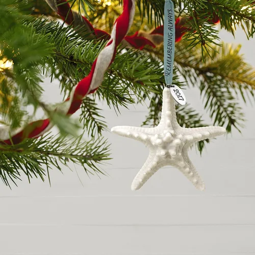 Vista 2 de Hallmark Recuerdo 2017 Remembering Always Starfish Bereavement - Adorno navideño de porcelana prémium