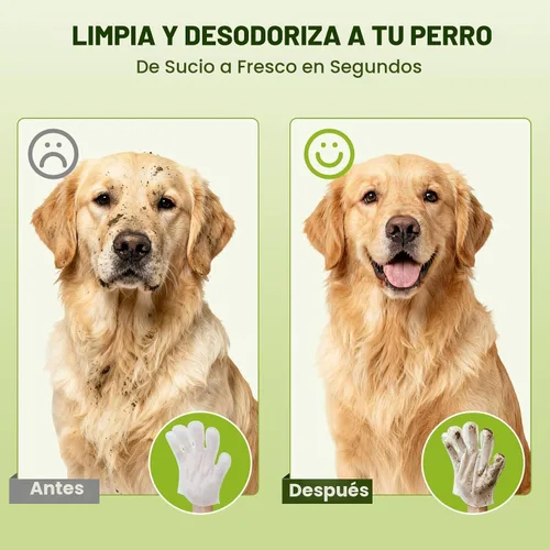 Vista 4 de PawSono 12 toallitas hipoalergénicas para guantes de mascotas para perros