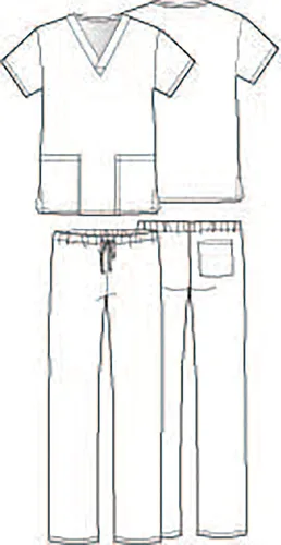 Vista 9 de Vital Threads Conjunto de uniformes médicos para hombres y mujeres con parte superior y pantalón con cordón VT505C