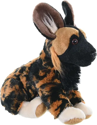 Vista 4 de Wild Republic – Peluche de perro salvaje africano, muñeco de felpa, juguete de peluche, regalo para niños, Colección Cuddlekins - 8 pulgadas