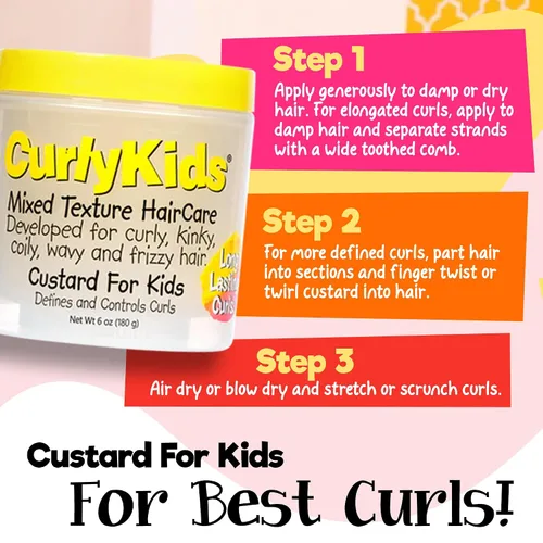 Vista 9 de CurlyKids Crema mixta para el cuidado del cabello para niños, amarillo 6 onzas