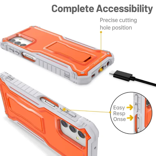 Vista 3 de FITO Funda para Samsung Galaxy A13, doble capa a prueba de golpes resistente con protector de pantalla de vidrio para teléfono Samsung A13 5G