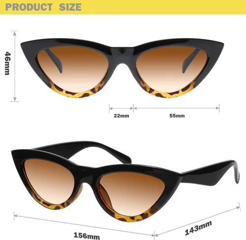 Vista 5 de mosanana Gafas de sol Cateye de moda para mujer, con estilo, estilo MS51810