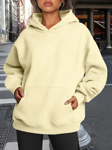 Vista 244 de Trendy Queen - Sudaderas extragrandes con capucha para mujer, suéteres de manga larga, sin botones, de vellón, de otoño, ropa de invierno