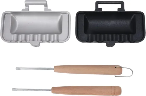 Vista 7 de Sartén para hornear sándwich de doble cara, sartén de doble cara, mango extraíble, sartenes antiadherentes, sartén de aluminio para quesos a