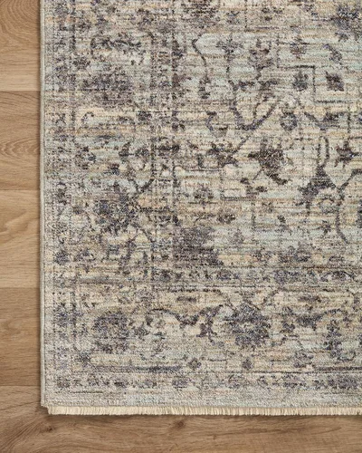 Vista 6 de Loloi Sorrento Collection SOR-01 Mist/Charcoal - Alfombra decorativa redonda de 5 pies y 3 pulgadas x 5 pies y 3 pulgadas Niebla / Carbón vegetal