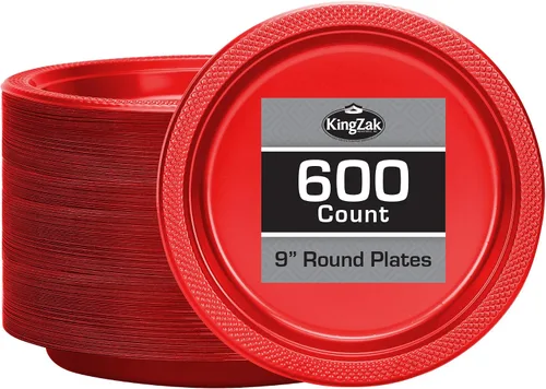 Vista 28 de Hanna K. Signature - Platos de plástico negro para fiesta, platos desechables de 7 pulgadas, 50 unidades, suministros de fiesta para aperitivos