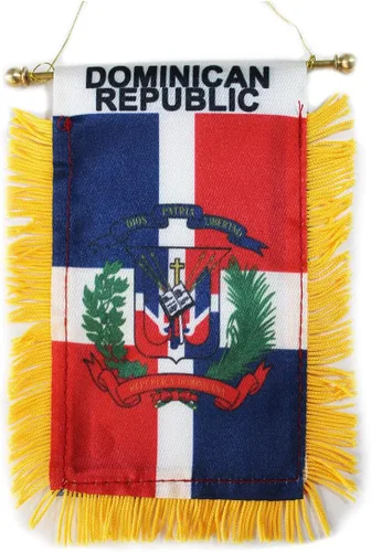 Vista 2 de Combo de mini guante de boxeo y bandera para colgar ventanas de República Dominicana