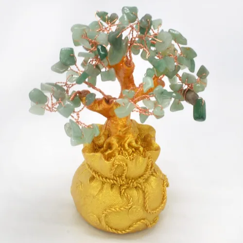 Vista 4 de Árbol de gemas de cuarzo rosa natural, árbol de cristal de energía positiva, estatua de Feng Shui, bolsa del tesoro, árbol de chakras manual