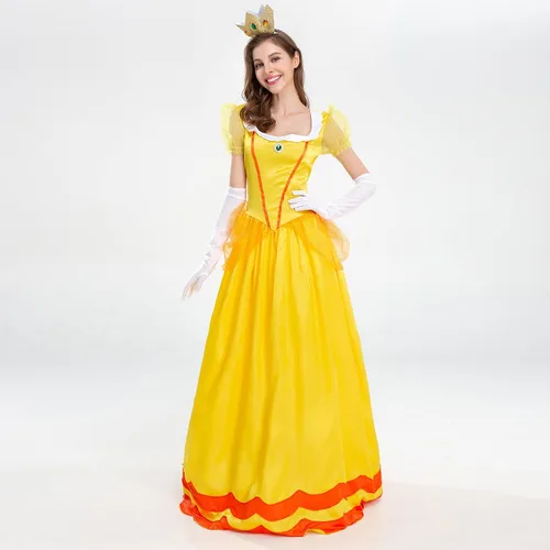 Vista 5 de IBTOM CASTLE Womens Princess Halloween Costume Adult Cosplay Dress Crown Birthday Carnival Party Fancy Dress Up Dance Gown