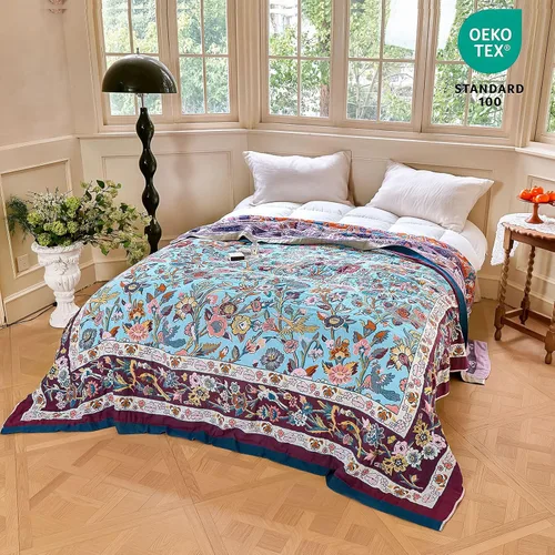 Vista 98 de MSGKV - Manta bohemia/primaveral de algodón para sofá y sala de estar, de gasa acogedora, de 50 x 60 pulgadas 50"x60" Cotton Throw, Woven Bird