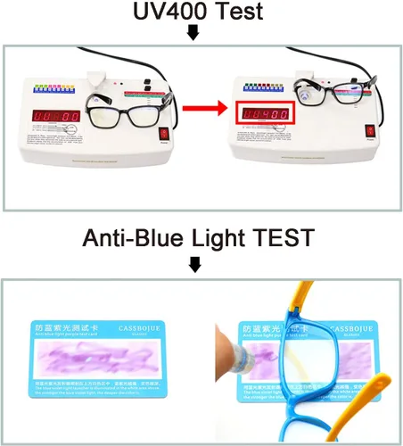 Vista 4 de Paquete de 2 gafas con bloqueo de luz azul para niños, antifatiga visual y protección UV, gafas para computadora, videojuegos, TV, teléfono