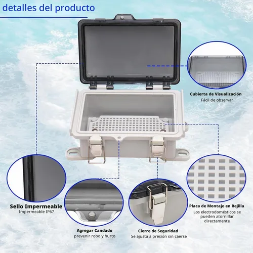 Vista 4 de MAKERELE Caja de conexiones de plástico ABS pequeña para exteriores, resistente al agua, con carcasa transparente con bisagras, universal
