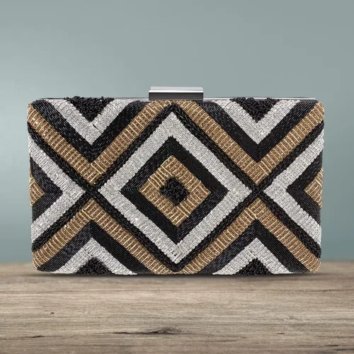 Vista 2 de Aheli Bolsos de mano indios para mujer, bolsos de noche hechos a mano para boda, fiesta nupcial