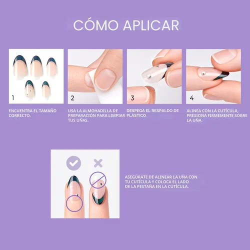 Vista 4 de KISS imPRESS Manicura de Presión Colección Premium Uñas Postizas - Sweet Life, Purple Jelly Squiggle, Cortas y Cuadradas, Fáciles de Aplicar, Súper
