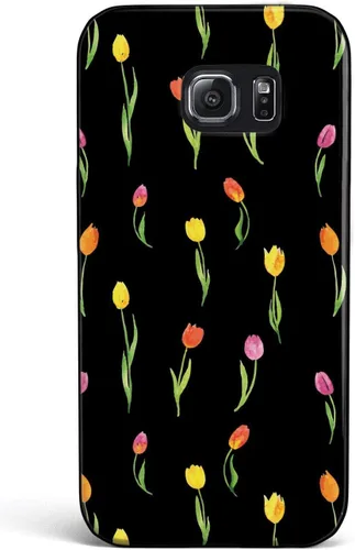 Vista 22 de Inspired Cases - Funda con textura 3D para iPhone Xs Max - Funda protectora de goma para Apple iPhone Xs Max - Patrón de tulipanes - Negro