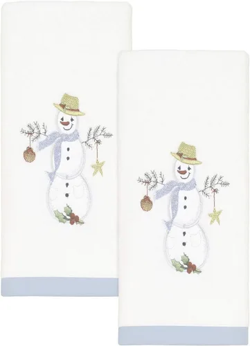 Vista 4 de Avanti Linens - Cortina para ducha, tela resistente, decoraciones de Navidad (Colección Coastal Snowman)