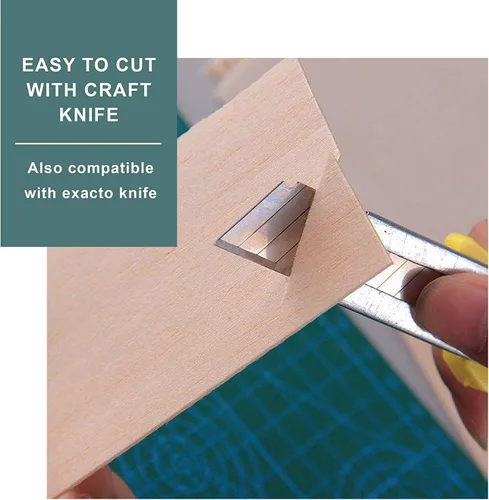 Vista 4 de 12 hojas de madera de balsa sin terminar de 8 x 4 pulgadas de grosor para manualidades, 0.079 in de grosor Craftiff