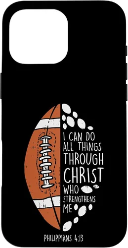 Vista 19 de Funda de regalo para iPhone 16 American Football I can do things Bible God Jesus