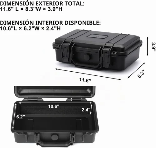 Vista 2 de Mayouko Caja de herramientas portátil con esponja a prueba de golpes, grado impermeable IP67, funda rígida impermeable con inserto de espuma, funda