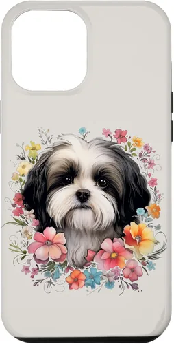 Vista 26 de Shih Tzu Mom Floral Dog Lover Vintage Flowers Cute Case for iPhone 17