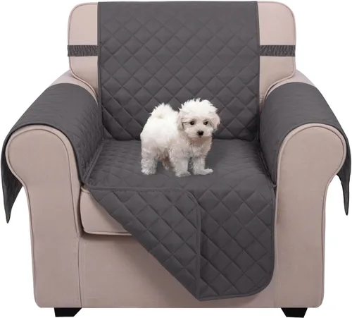 Vista 109 de U-NICE HOME Funda para sillón reclinable, reversible, con correas elásticas, resistente al agua, protege de perros y mascotas, sillón pequeño