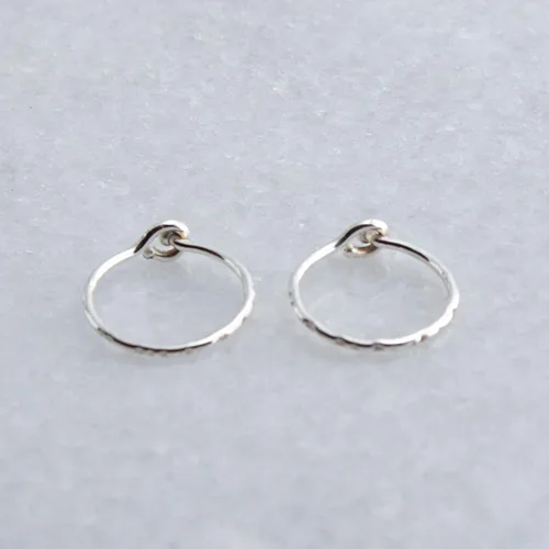 Vista 73 de Aretes de plata de ley abiertos para cartílago, tragus, delgados, calibre 22