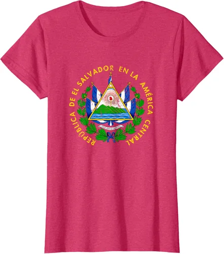 Vista 9 de Escudo de armas de El Salvador Salvadoran Distressed Design T-Shirt