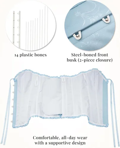 Vista 35 de SZIVYSHI Corsé para mujer, lencería moldeadora, body con cintura de encaje