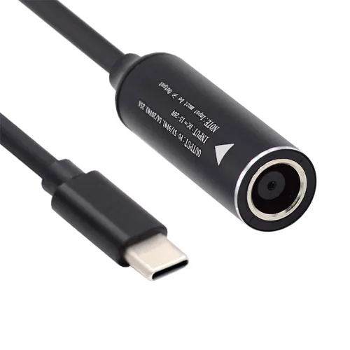 Vista 12 de cablecc 0.098x0.028 in Entrada DC Jack a USB-C Tipo-C Cable de carga de enchufe de alimentación para PD 9V 15V 20V 65W Teléfono portátil
