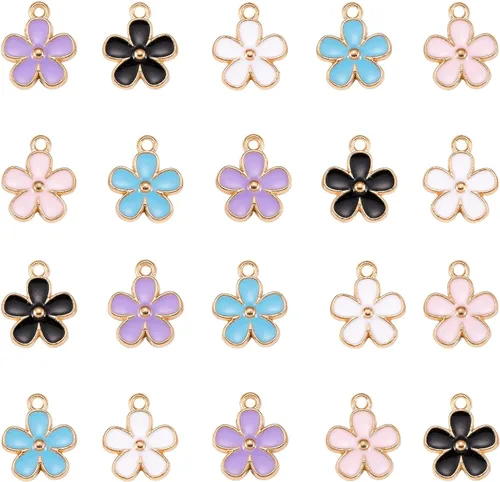 Vista 8 de DanLingJewelry Dijes esmaltados de formas surtidas para hacer pulseras, collares, joyas, Metal