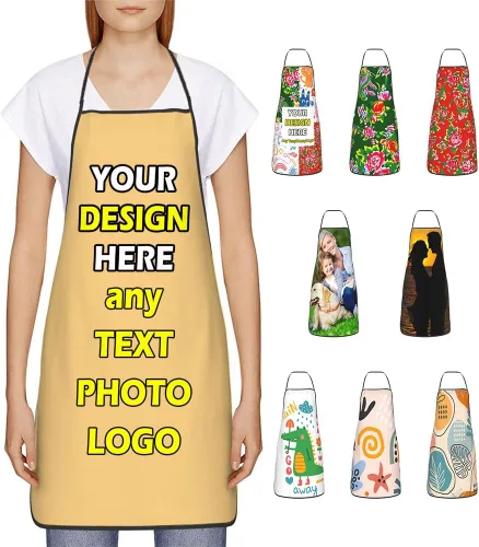 Vista 31 de Delantales impermeables personalizados para diseñar tu propia foto logotipo texto para cocinar hornear 28.3 x 20.4 pulgadas