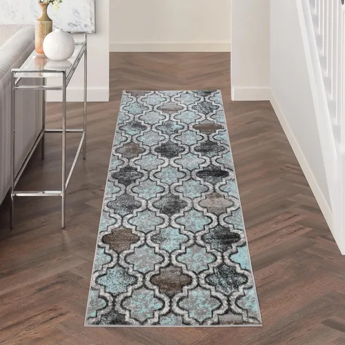 Vista 10 de BLUENILEMILLS BNM - Alfombra de pasillo para interiores con respaldo de yute, perfecta para cocina, dormitorio, madera dura, sala de estar Beige