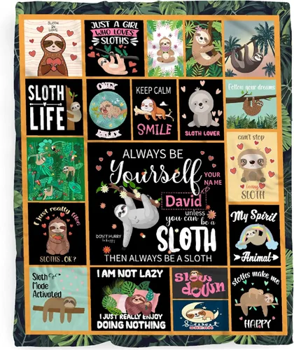 Vista 10 de Linda manta de perezoso, regalos lindos de perezosos para niñas, niños y mujeres, decoración de animales de peluche de perezoso, manta ligera