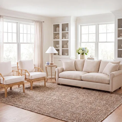 Vista 27 de SAFAVIEH Alfombra 2x3 - Colección de fibra natural - Marrón, yute hecho a mano, estilo granja, textura gruesa de pelo grueso (NF447D)